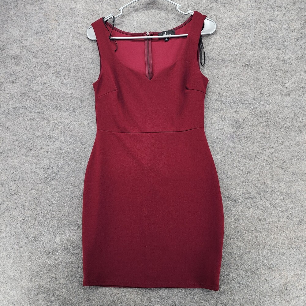 Lulus Dress Womens Small Sleeveless Red V Neck Bodycon